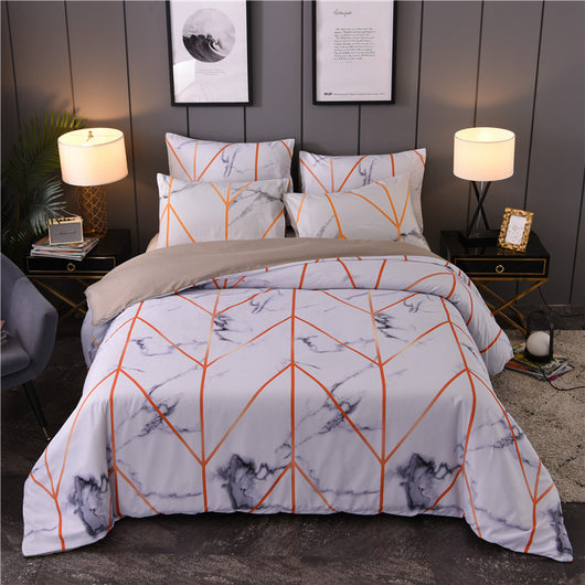 Juego de Cama Marmolizado Negro y Blanco - Image 11