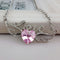 Crystal Heart Necklace-Love Wing Angel Rosado