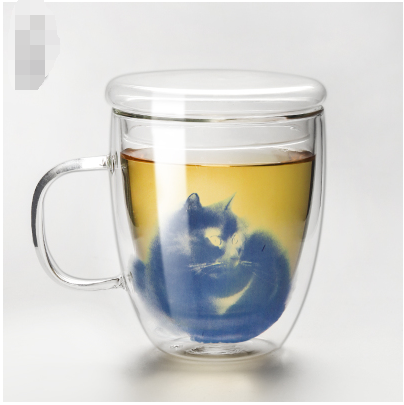 Taza Térmica de Vidrio Soplado con Diseño de Gato - Doble Aislamiento - Image 12