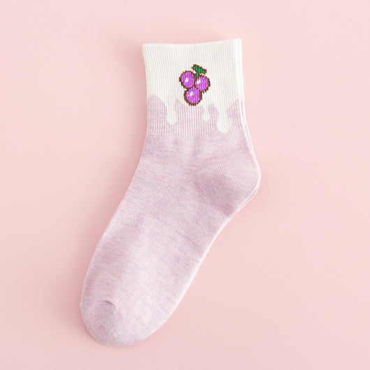 Calcetines de Algodón Estampados con Frutas y Personajes Anime - Image 8