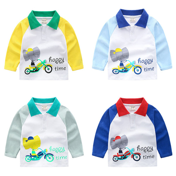 Polo de Manga Larga para Niños - Camiseta Otoñal Clásica