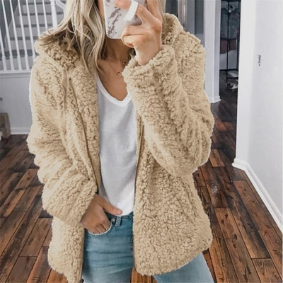 Chaqueta de Lana Casual con Capucha para Mujer - Image 7