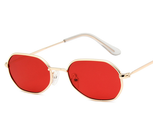Gafas de Sol Poligonales Irregulares con Lente Marina Colorida para Hombre