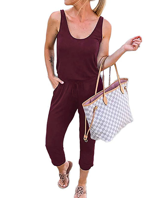 Jumpsuit Entallado Cuello Redondo con Corbata Integrada - Image 40