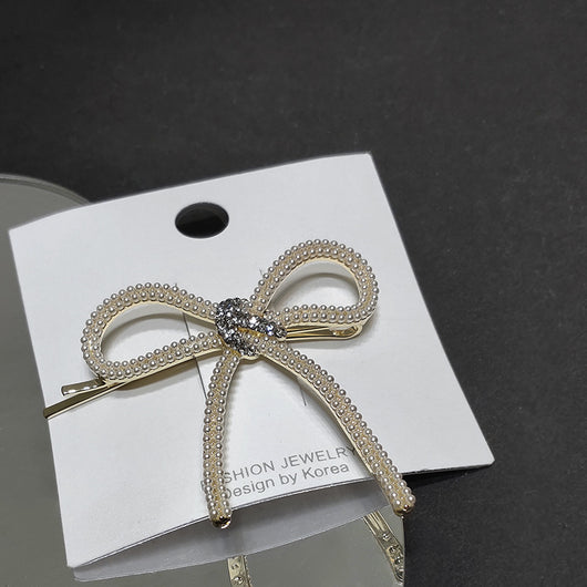 Pasador de Cabello con Lazo de Perlas y Diamantes - Image 5
