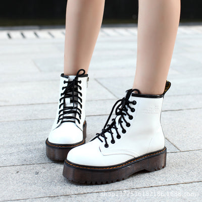 Botas Martin de Cuero Charol con Suela Gruesa - Estilo Punk para Mujer - Image 5