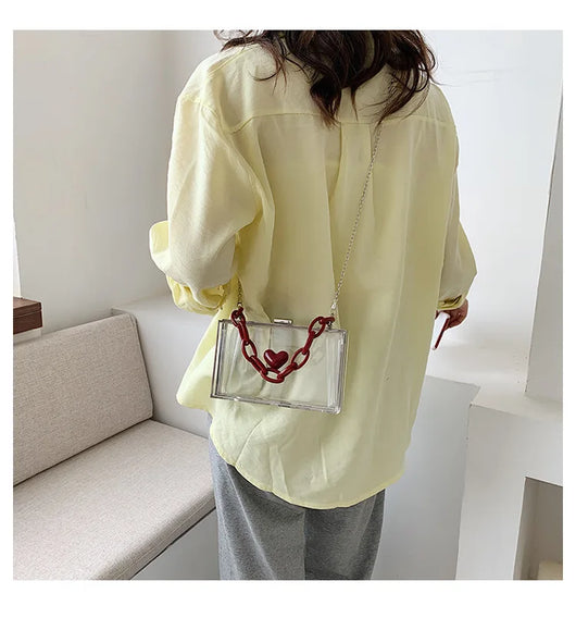 Bolsa Crossbody Estilo Western con Cadena, Pequeña y Cuadrada - Image 17