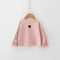 Blusa Infantil Coreana con Mangas Voluminosas y Estampado de Amor