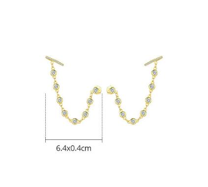 Aretes Largos Plata 925 con Baño de Oro - Diseño Fashion - Image 6