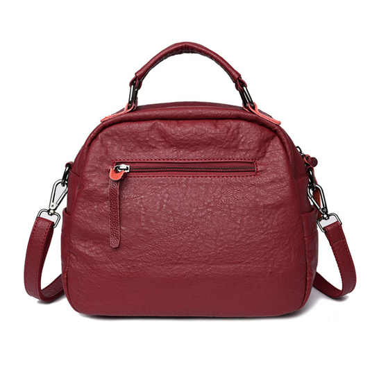 Bolso de Cuero Retro de Gran Capacidad para Mujer - Bandolera Casual - Image 2