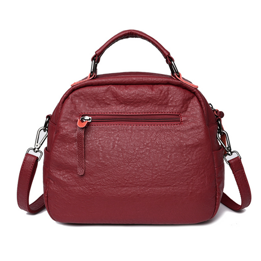 Bolso de Cuero Retro de Gran Capacidad para Mujer - Bandolera Casual - Image 2
