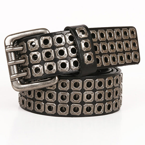 Cinturón de Cuero para Hombre Corns Hollow Rivet - Estilo y Durabilidad - Image 9