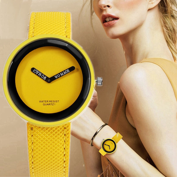 Reloj de pulsera minimalista con correa mate