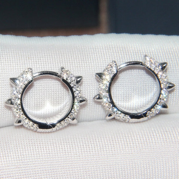 Aretes de Plata 925 con Cristales de Diamante - Diseño Europeo Hipoalergénico