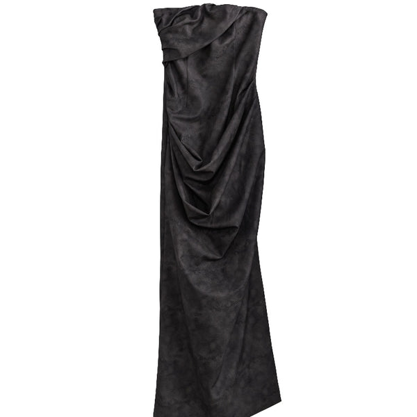 Vestido Halter Minimalista en Cuero PU Teñido Ahumado - Image 5
