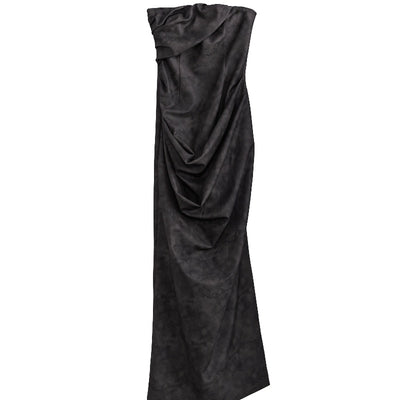 Vestido Halter Minimalista en Cuero PU Teñido Ahumado - Image 5
