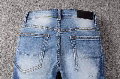 Jeans para Hombre con Parches Desgastados - Image 3