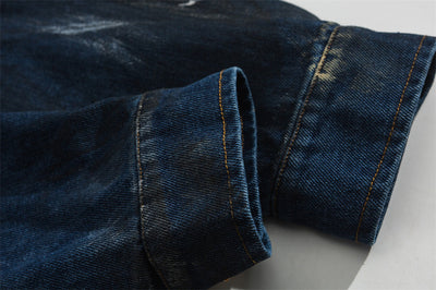 Chaqueta Denim con Capucha Estilo Splash Ink para Hombre - Image 13