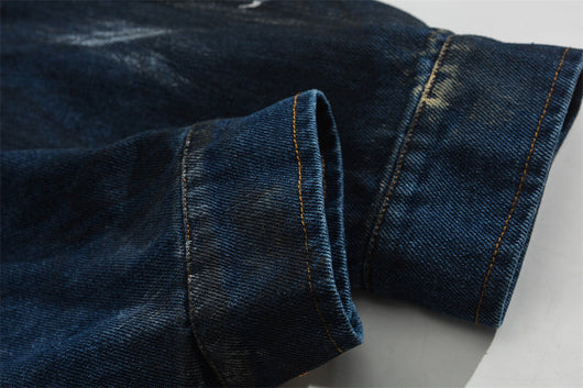 Chaqueta Denim con Capucha Estilo Splash Ink para Hombre - Image 13