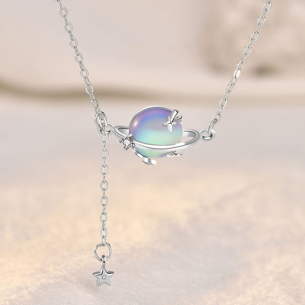 Collar Piedra Lunar Planeta Mori - Diseño Exclusivo de Personalidad