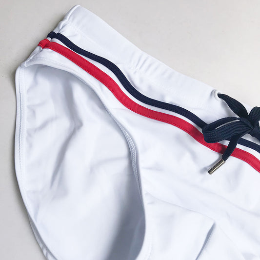 Shorts de Baño Blancos Corte Triangular para Hombre - Image 2