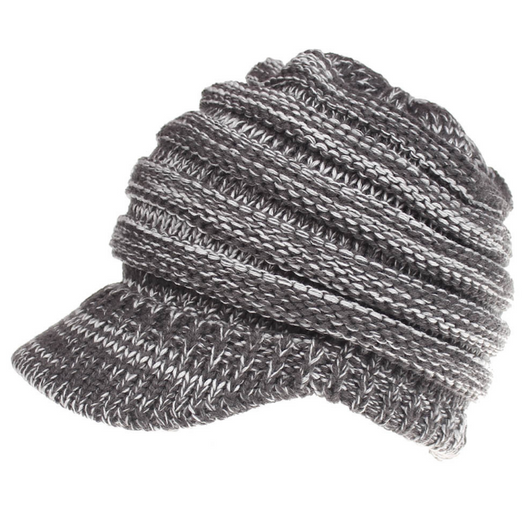 Gorro Tejido con Agujero para Coleta - Beanie Cálido para Mujer Otoño Invierno - Image 7