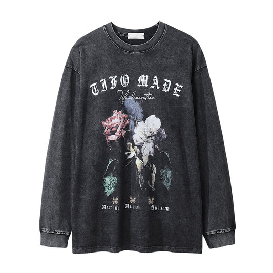 Playera Estampada con Flores de Rosa para Hombre