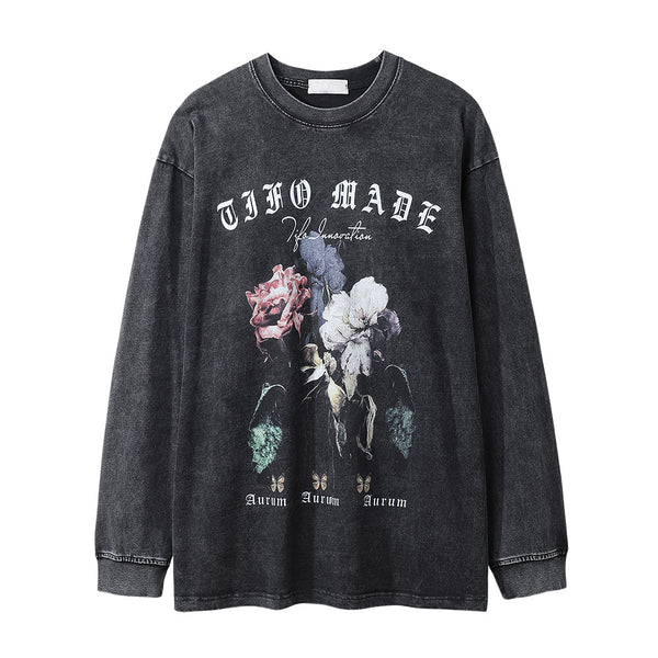 Playera Estampada con Flores de Rosa para Hombre
