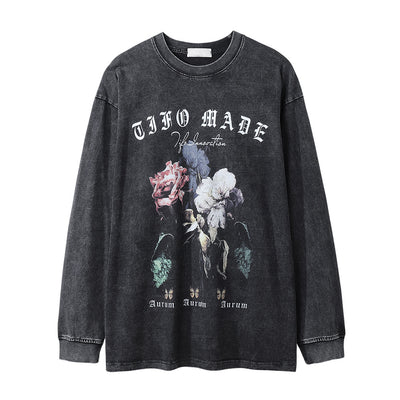 Playera Estampada con Flores de Rosa para Hombre