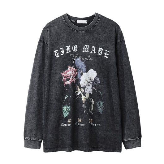 Playera Estampada con Flores de Rosa para Hombre