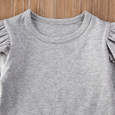 Conjunto Infantil 2 Piezas: Blusa Plisada Manga Larga + Falda a Cuadros - Image 2