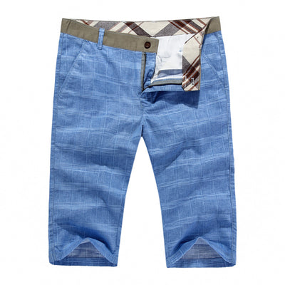 Pantalones Capri de Algodón y Lino a Cuadros - Image 19