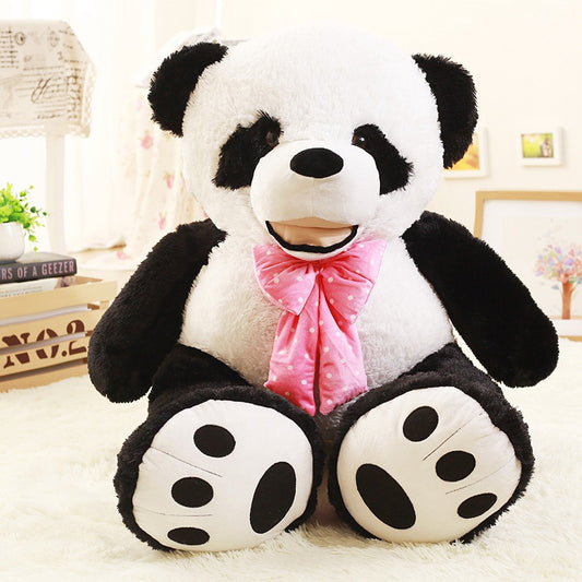 Peluche Panda Gigante con Moño - Muñeco Panda Suave y Adorable