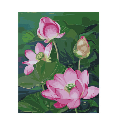 Kit de Pintura por Números - Flores de Loto