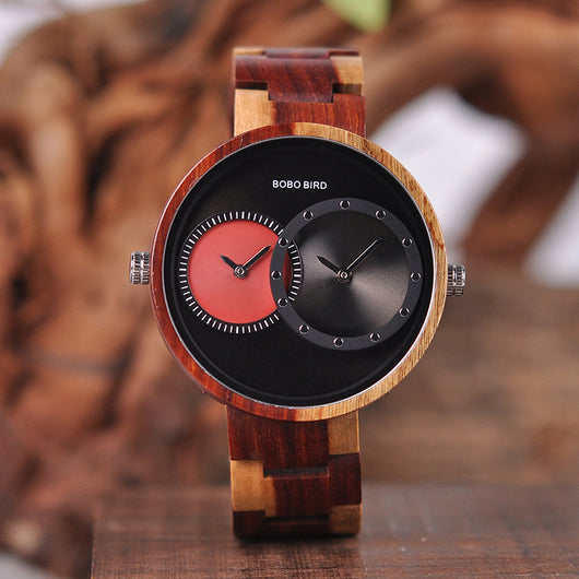 Reloj de Madera BOBO BIRD para Hombre - Doble Zona Horaria - Image 9