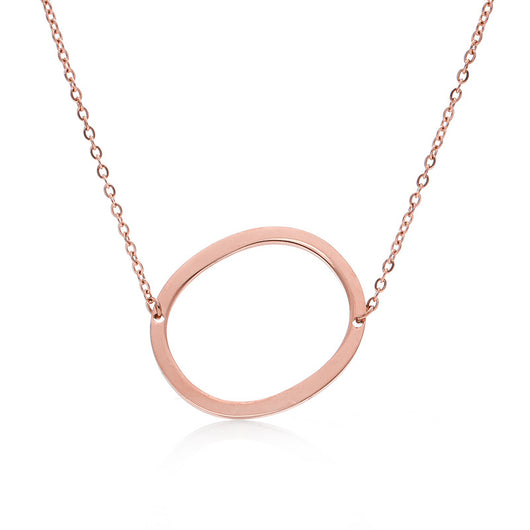 Collar Inicial Acero Inoxidable Chapado en Oro Rosa - Image 43