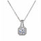 Collar Clavícula de Plata Esterlina S925 con Colgante Cuadrado de Circonita Microincrustada