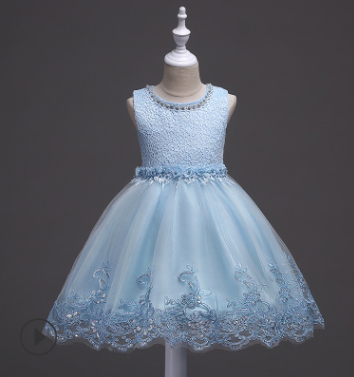 Vestido de Princesa para Niñas - Diseño Floral Elegante para Bodas y Celebraciones - Image 10