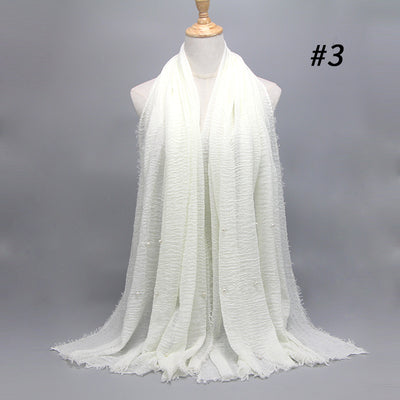 Pañuelo de Algodón y Lino Arrugado Monocromático - Image 23