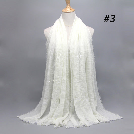 Pañuelo de Algodón y Lino Arrugado Monocromático - Image 23