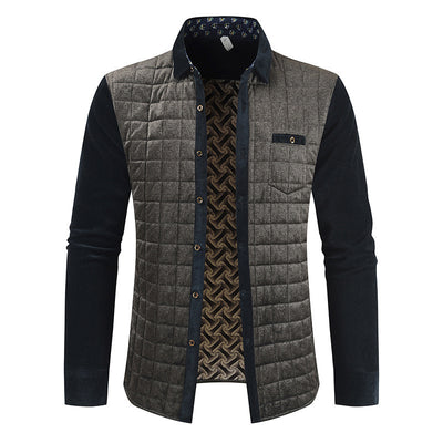 Abrigo de Cuadros en Bloques de Color para Hombre - Image 11