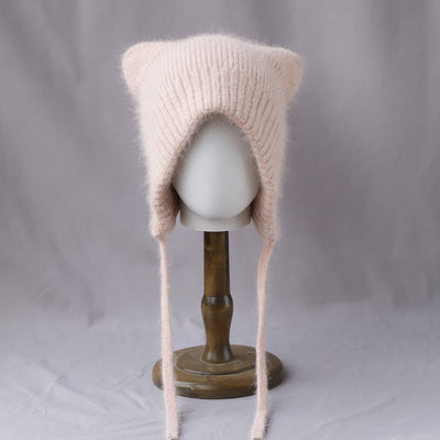 Gorro Tejido Cálido con Orejas de Gato - Pelaje de Conejo Suave - Image 7