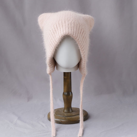 Gorro Tejido Cálido con Orejas de Gato - Pelaje de Conejo Suave - Image 7