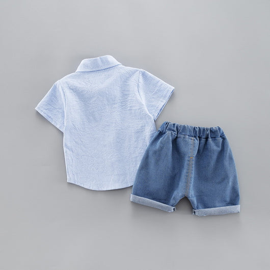 Traje de dos piezas de manga corta para niños - Image 2