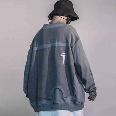 Sudadera Holgada Desgarrada Hip-Hop - Image 3