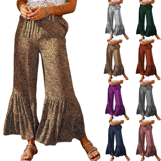 Pantalones Casuales Retro Ajustados con Cintura Elástica y Bota Acampanada - Image 11