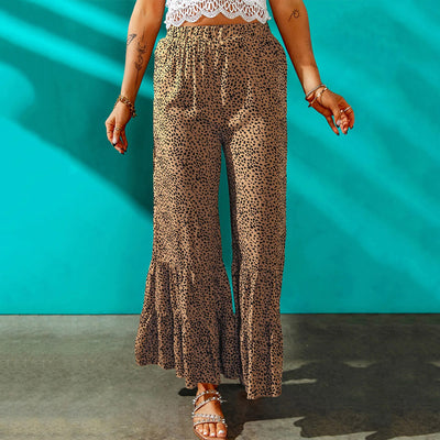 Pantalones Casuales Retro Ajustados con Cintura Elástica y Bota Acampanada - Image 12