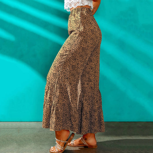 Pantalones Casuales Retro Ajustados con Cintura Elástica y Bota Acampanada - Image 13
