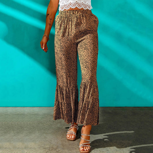 Pantalones Casuales Retro Ajustados con Cintura Elástica y Bota Acampanada - Image 16