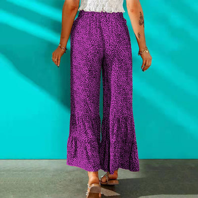 Pantalones Casuales Retro Ajustados con Cintura Elástica y Bota Acampanada - Image 44
